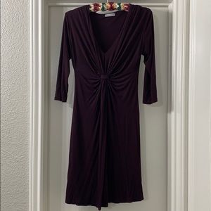 Eggplant 3/4 sleeve Wyeth dress.